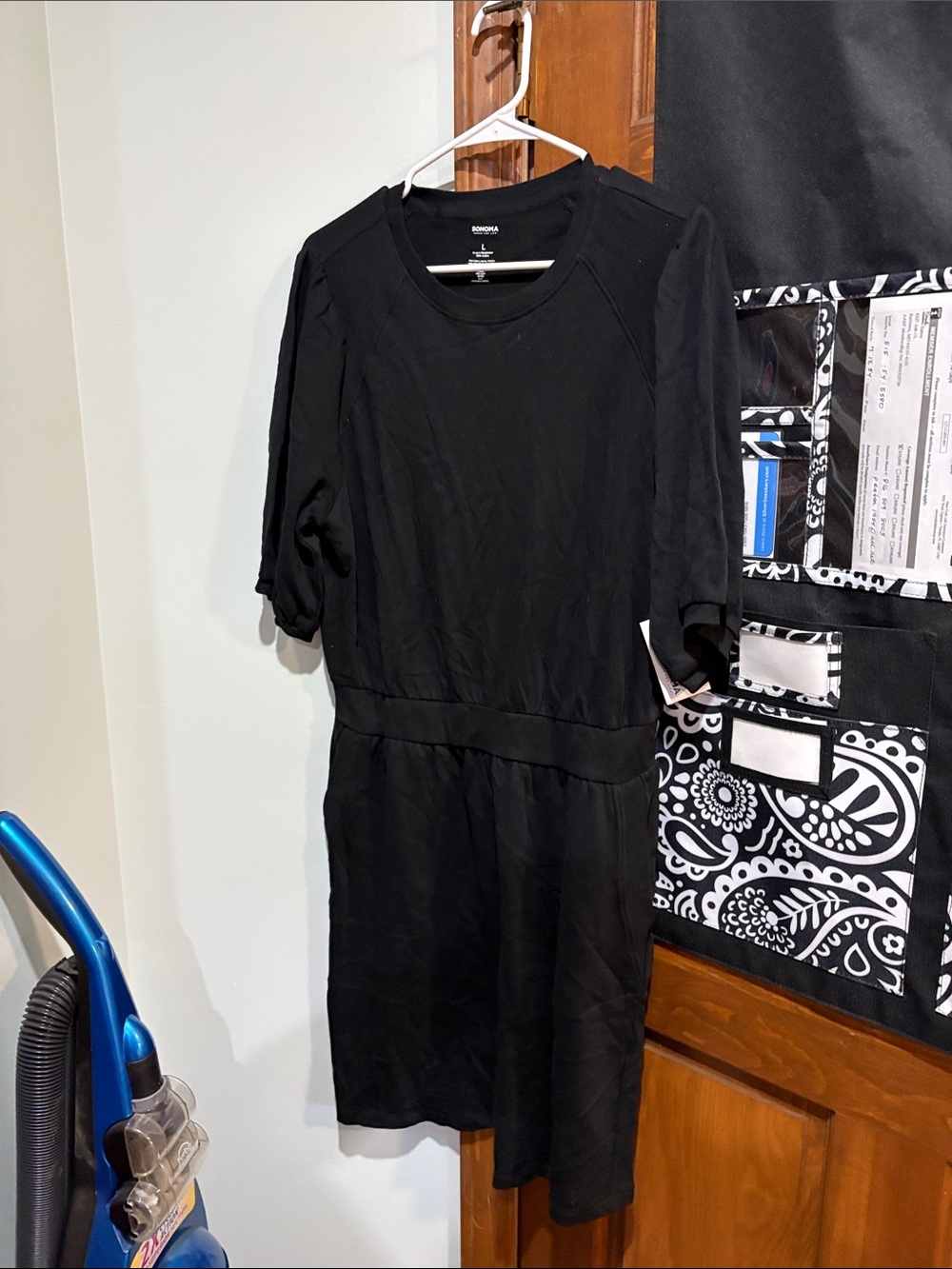 Classic Black Short Sleeve Womens Dress with tag, 100% cotton nwt short sleeve